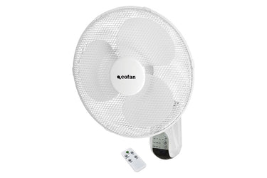 Cofan – Ventilador de Pared 50W | Con Mando a Distancia, Temporizador y 3 Velocidades | Diámetro 40 cm | Oscilación 80°